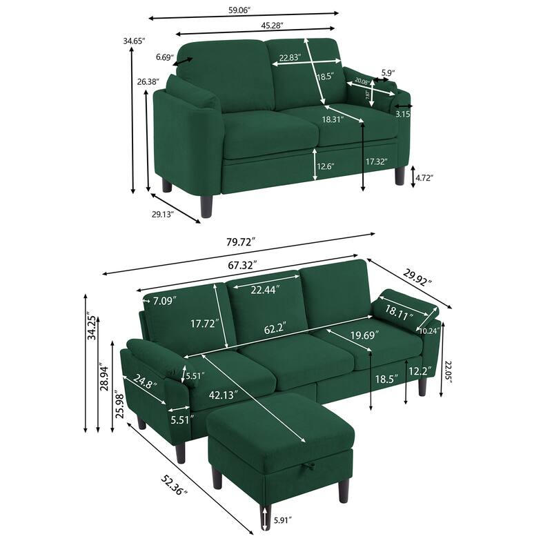3-Pieces living room set