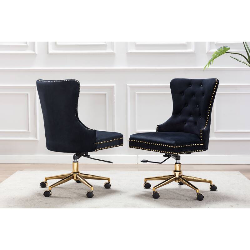 Best Quality Furniture Tufted Adjustable Task Chair with Gold Base ...