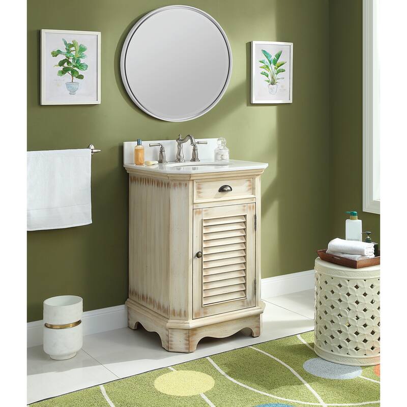 Benton Collection 24" Astrid Rustic Single Sink Bathroom Vanity