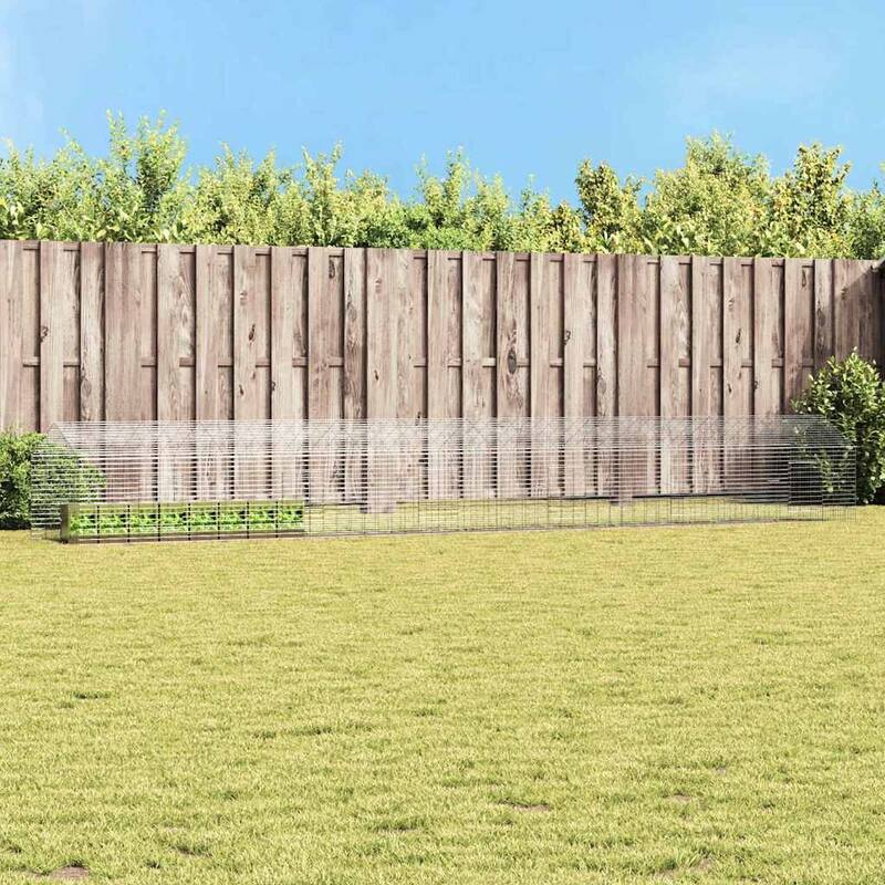 vidaXL Rabbit Cage Silver 400 x 78 x 78 cm Galvanised Steel - Silver-236.22 in.