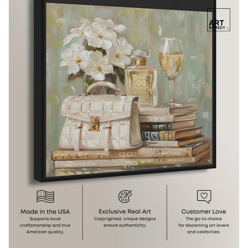 Sage Green Glam Canvas by Art Remedy