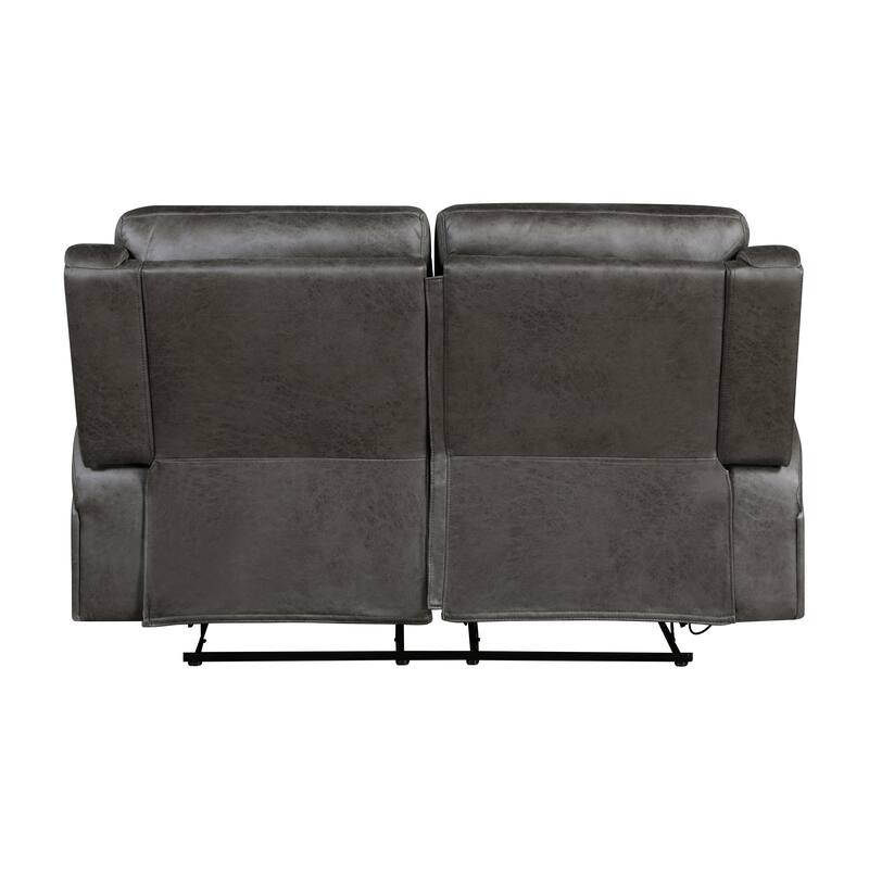 Fremont & Park Mabel 61.5" Polished Microfiber Manual Double Reclining Loveseat