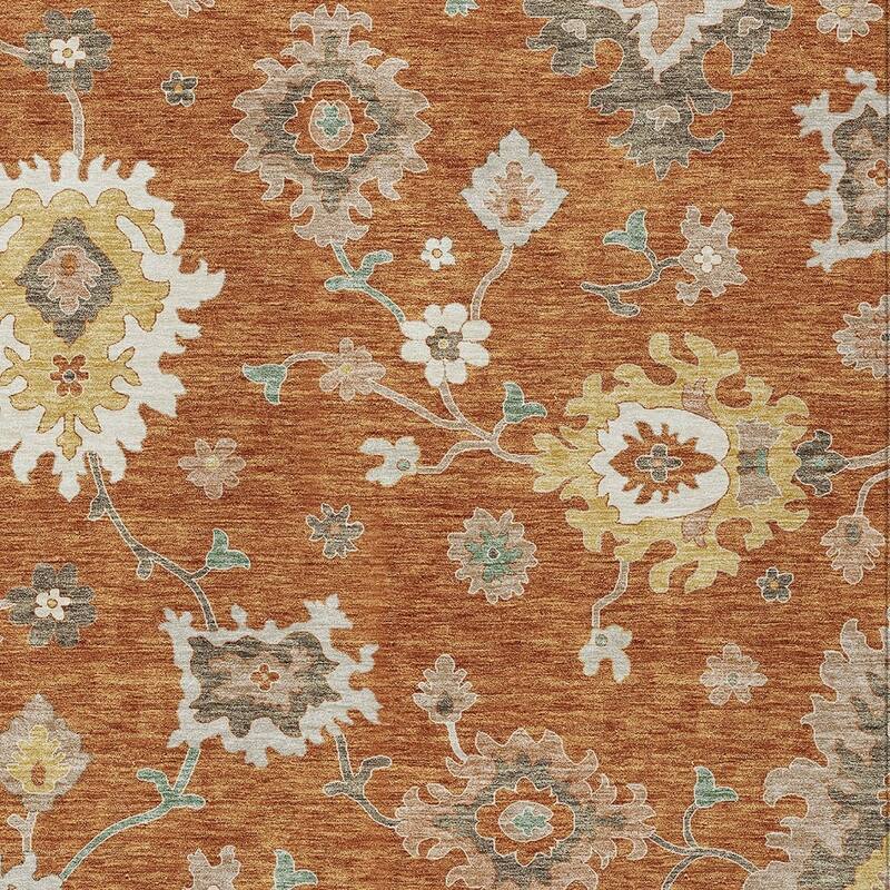 HomeRoots Floral Traditional Rectangle Outdoor Rug