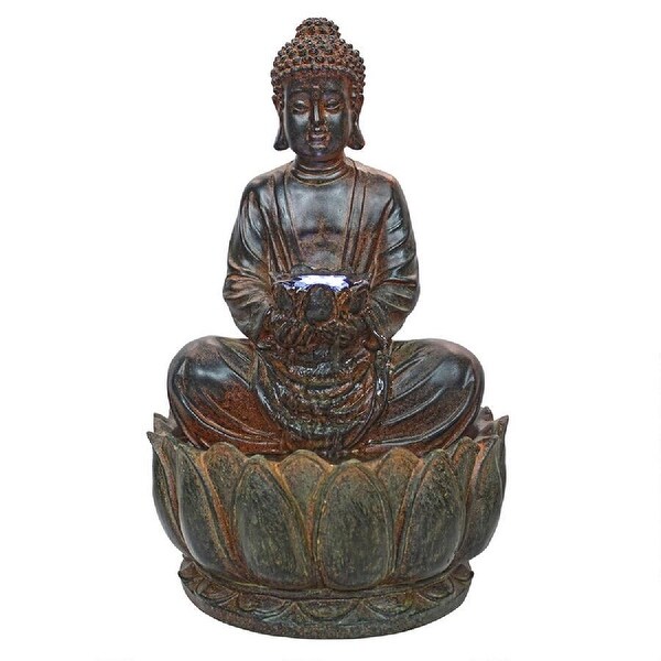 15" Buddha Peaceful Sculpture Fountain - N/A