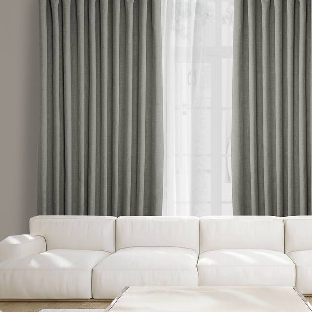 Exclusive Fabrics Faux Linen Extra Wide Room Darkening Curtain Panel
