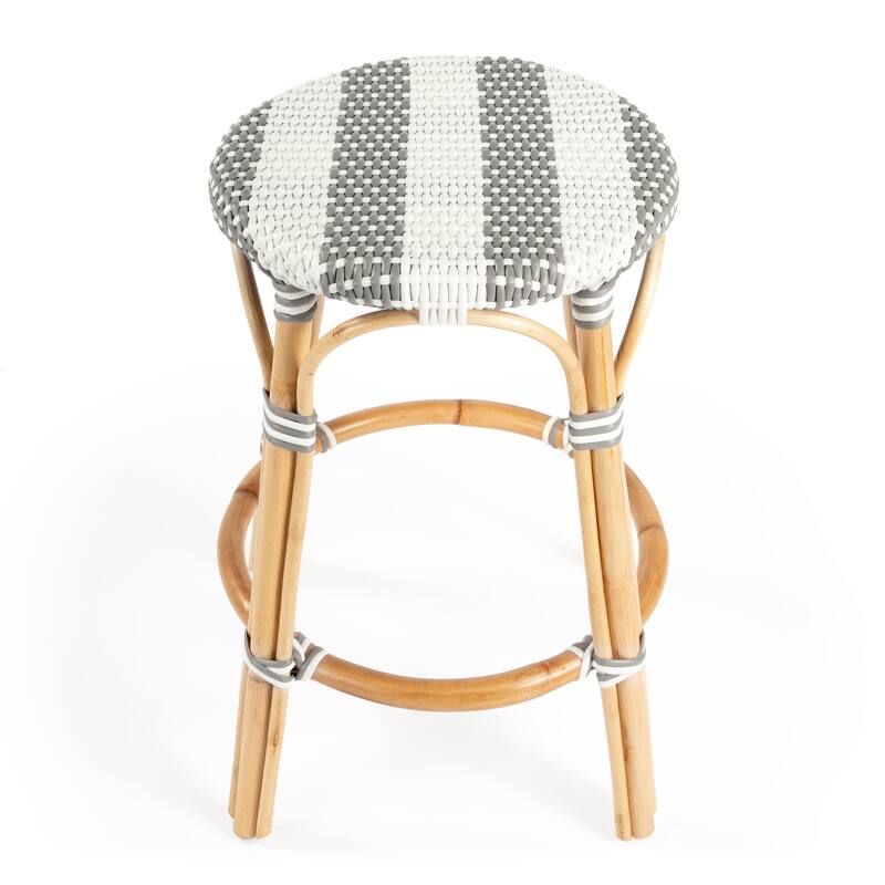 Tobias 24" Rattan Round Counter Stool
