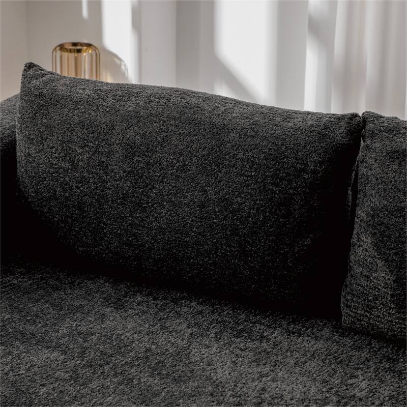 71.2"W 2-in-1 Foldable Pull Out Loveseat Sofa Bed Equipped with Armrest & Backrest Pillows