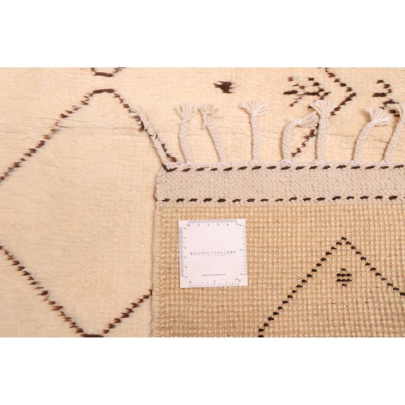 ECARPETGALLERY Hand-knotted Pak Finest Marrakesh Cream Wool Rug - 6'11 x 9'6