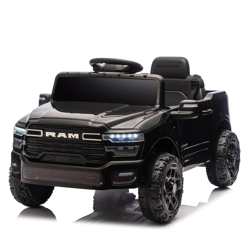 Licensed Dodge RAM 3500 12V Kids Ride On Truck, W/ Remote Control, 2WD & Rear Shock Suspension, LED Headlights