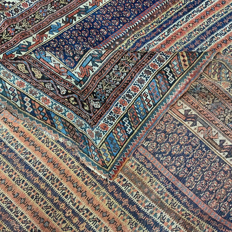 HERAT ORIENTAL Antique 1860s Caucasian Wool Rug - 5'9" x 12'