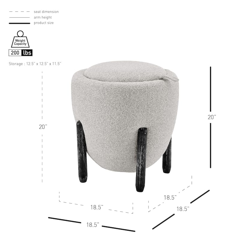 NPD Furniture Murphy Storage Ottoman