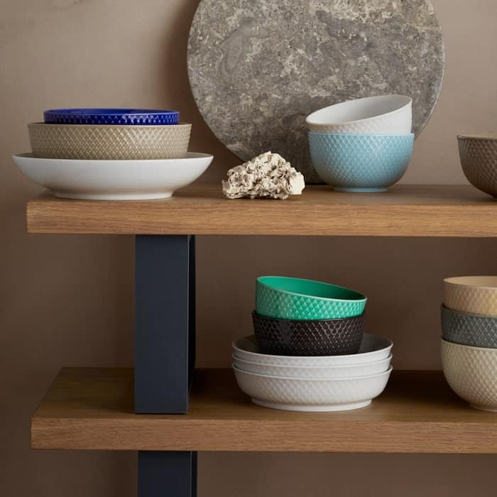Lyngby Porcelæn Rhombe Color Bowl, Ø: 4.3"