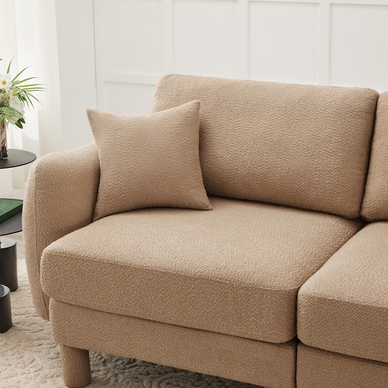 Loveseat Sofa, 78" 2-Seater Upholstered Couch Modern Sectional Couches with Shell-shaped Armrests for Living Room
