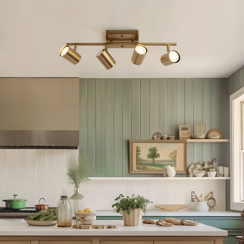 Modern 4-Light Adjustable Head Spotlight Flush Mount Ceiling Light