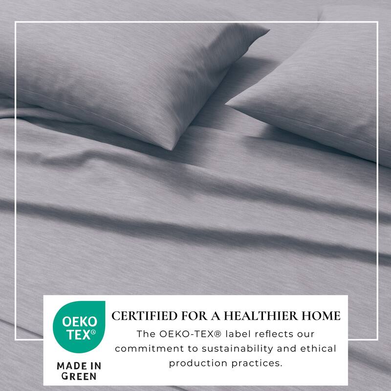 Linery & Co. Heathered Melange Cotton Jersey Knit Sheet Set