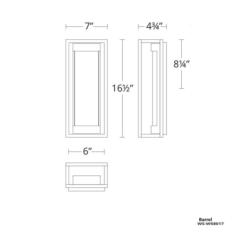 Elyse 12in LED Indoor or Outdoor Wall Light 3000K Black