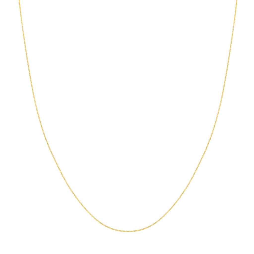Curata 14k Yellow Gold 0.9mm Cable Chain Necklace (Lobster)