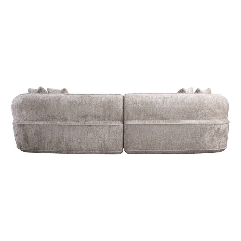 ModernCurved Sectional Sofa, Oversized Minimalist Sleeper Couch