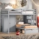preview thumbnail 16 of 28, Storage-Savvy Design Full over Twin Bunk Bed with Wardrobe, Drawers Gray