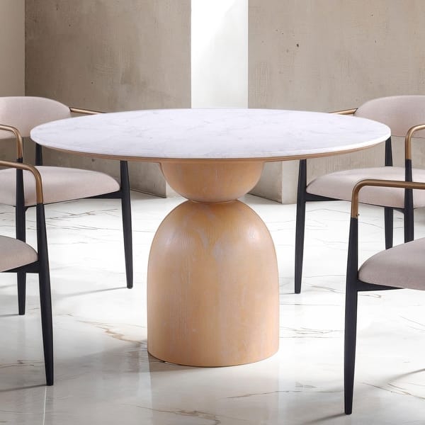 slide 2 of 4, Furniture of America Darcy Modern Natural Wood Round Dining Table Natural