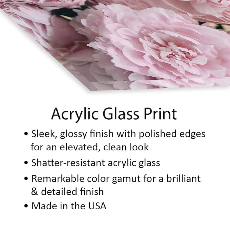 Pink Peonies Top Print On Acrylic Glass by Chelsea Victoria