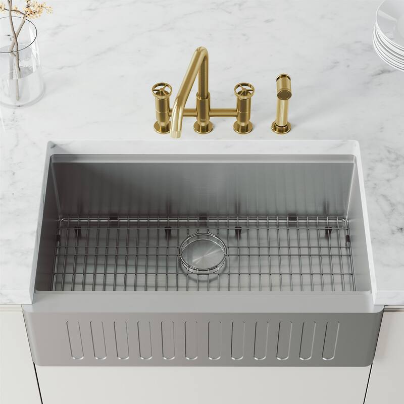 Vigo VG02051 Cass 1.8 GPM 12" H Double Handle Widespread Bridge