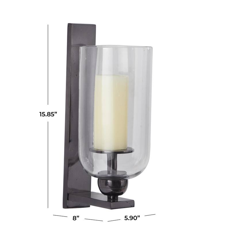 Aluminum Metal Single Candle Wall Sconce - Silver, Gold, Black - Roche River Decor
