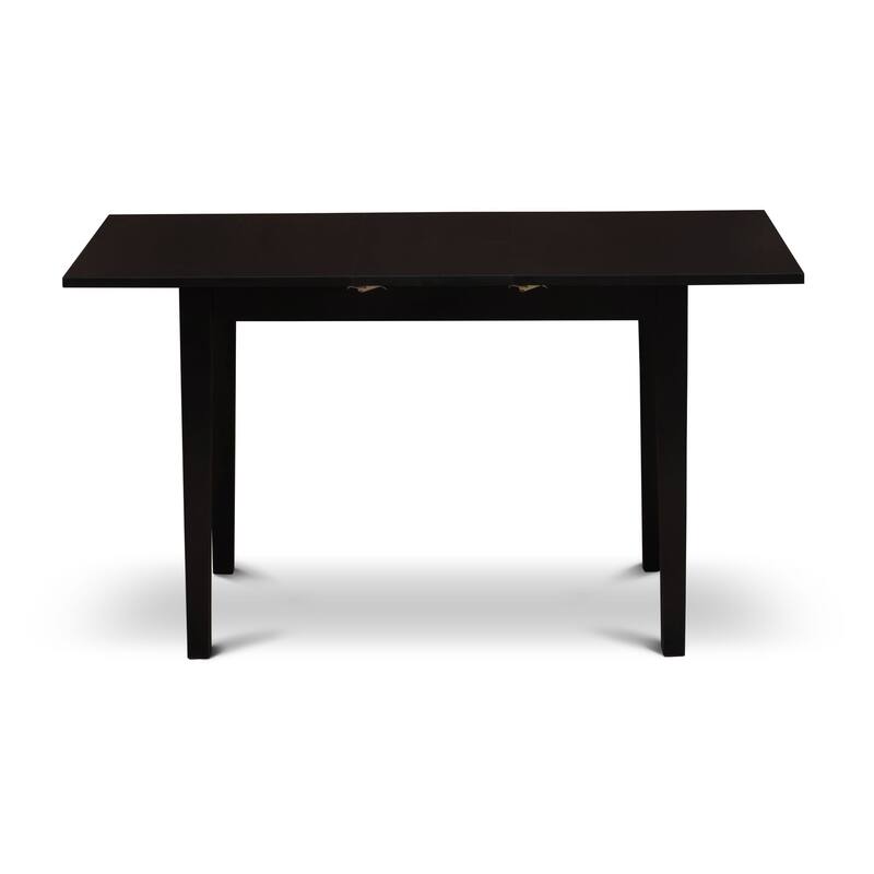 East West Furniture Kitchen Table Set Includes a Rectangle Dining Table and Upholstered Chairs, Black (Pieces Options)
