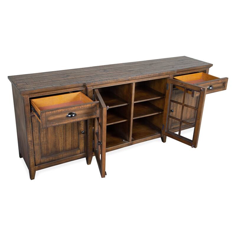 Magnussen Home Bay Creek Toasted Nutmeg 80" Console - 80"W x 18"D x 32"H