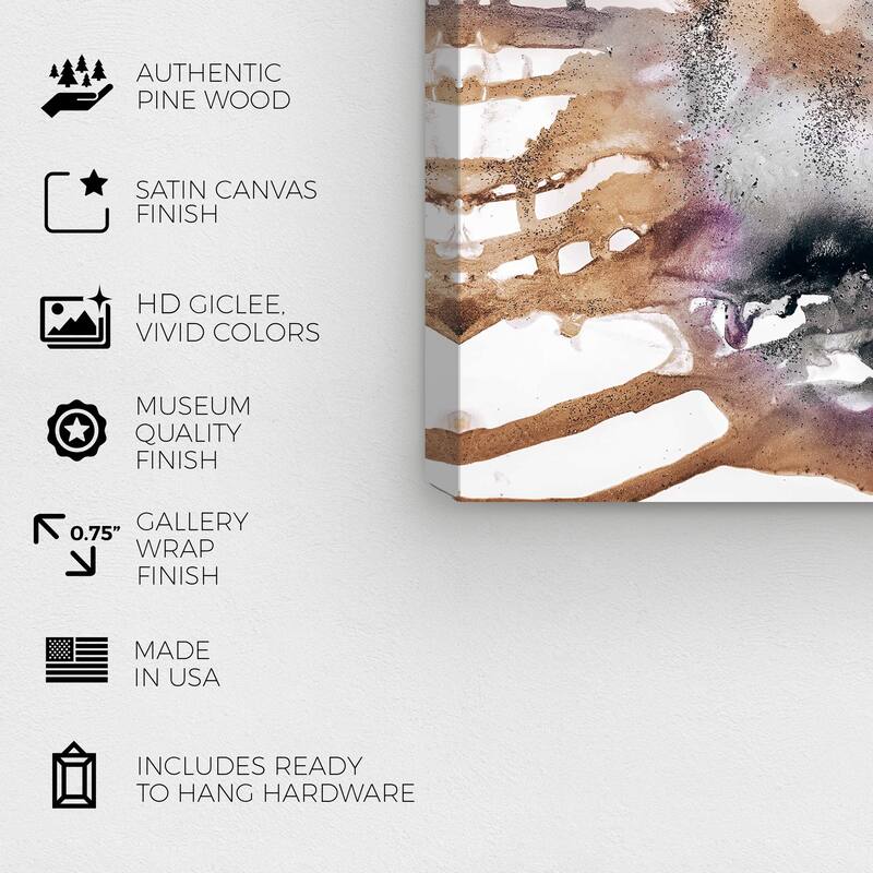 Wynwood Studio Prints Abstract Glitter Earthtones White and Light Brown Modern & Contemporary Wall Art Canvas Print