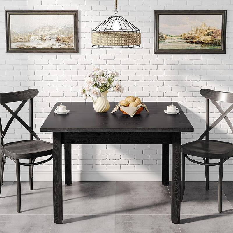 39.4 Inches Square Dining Table Solid Modern Wood Kitchen Table for Dining Room/Living Room Seats 2-4