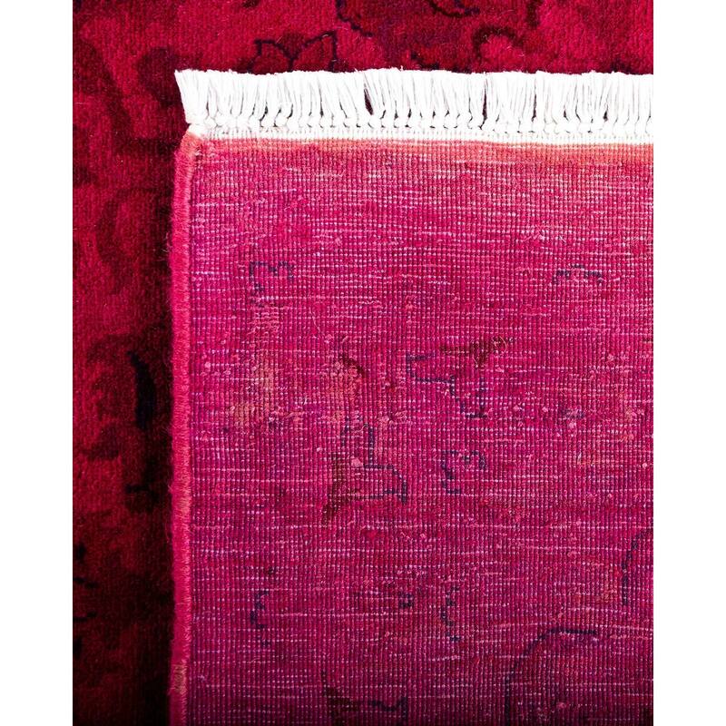 Overton Hand Knotted Wool Vintage Inspired Modern Contemporary Overdyed Pink Area Rug - 8' 2" x 9' 10"
