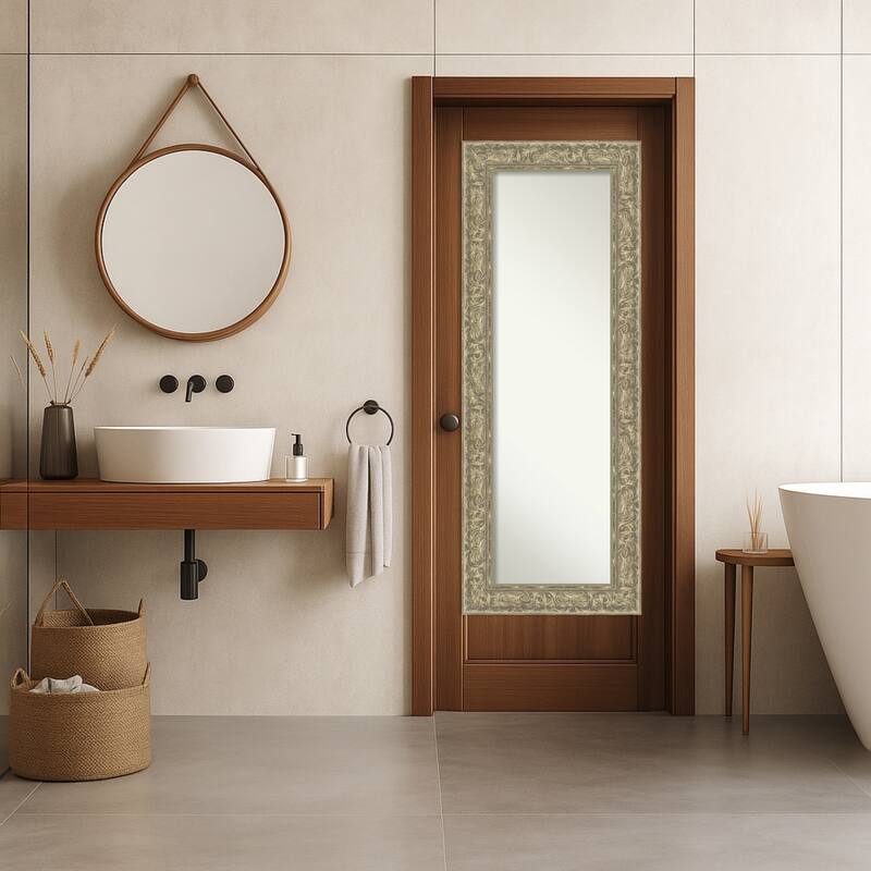 Luxe Non-Beveled Framed Full-Length On the Door Mirror
