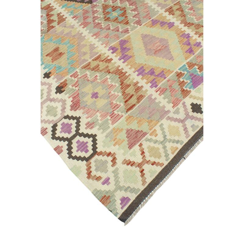 Sun Faded Flatweave Zadie Red/Ivory Rug - 5'1" x 6'6"