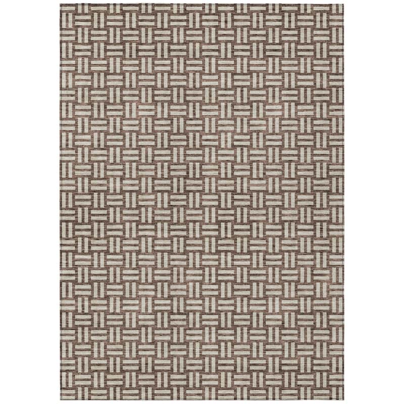 HomeRoots Geometric Transitional Rectangle Outdoor Rug