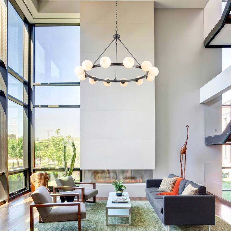 12-Light Wagon Wheel Chandelier Sputnik Chandelier Bubble Chandelier