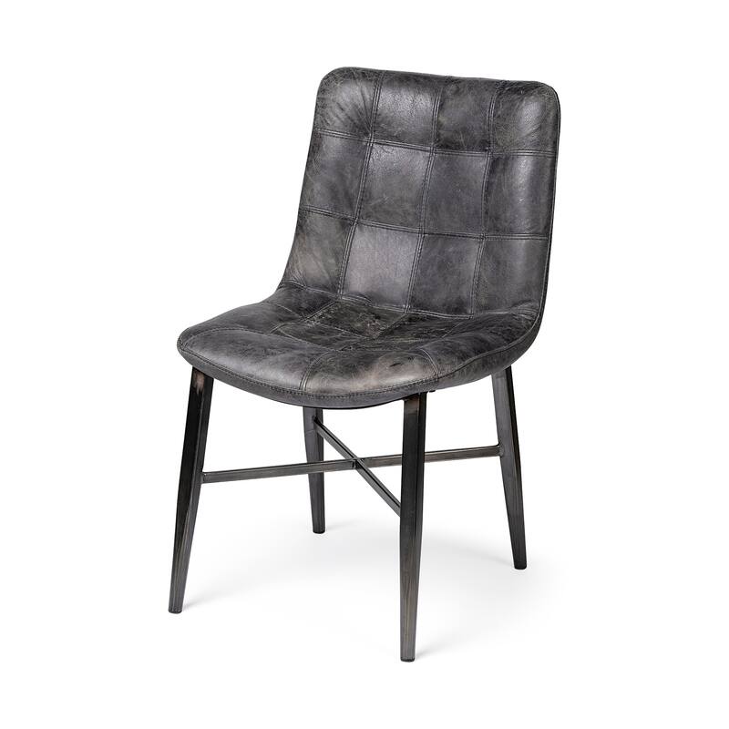Horsdal Black Faux Leather Dining Chair - 21.0L x 24.0W x 34.8H - 21.0L x 24.0W x 34.8H - Single - Black