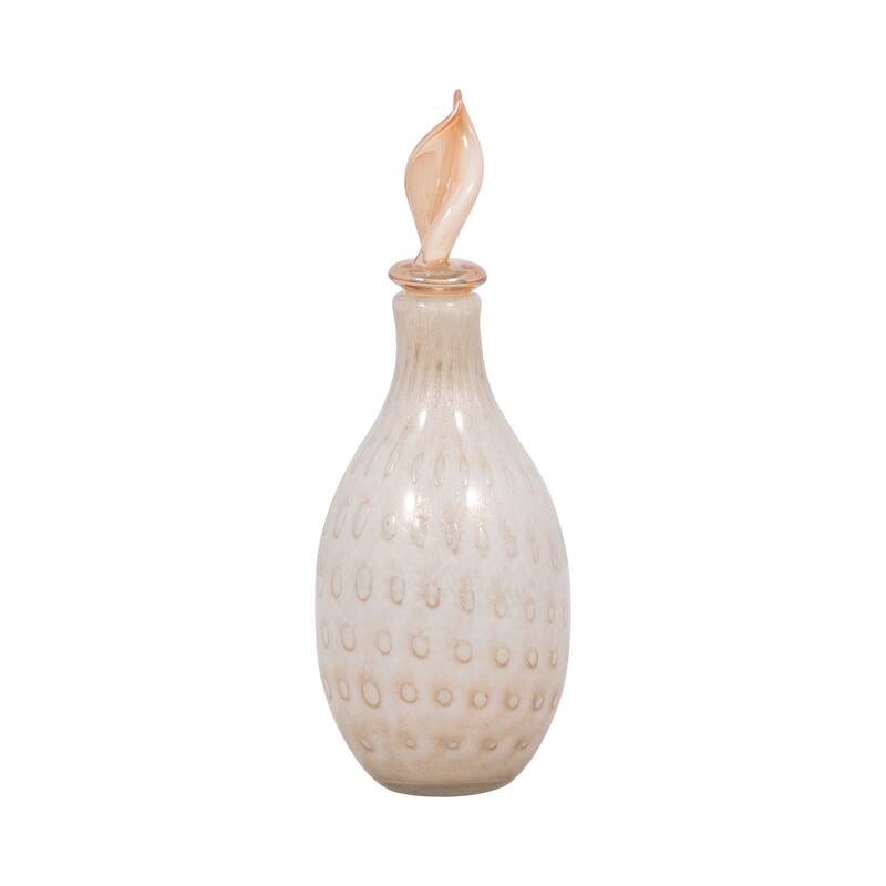 Sagebrook Home Meira Leaf Topper Glass Vase - Exquisite Design for Modern Homes - Durable & Elegant Decor