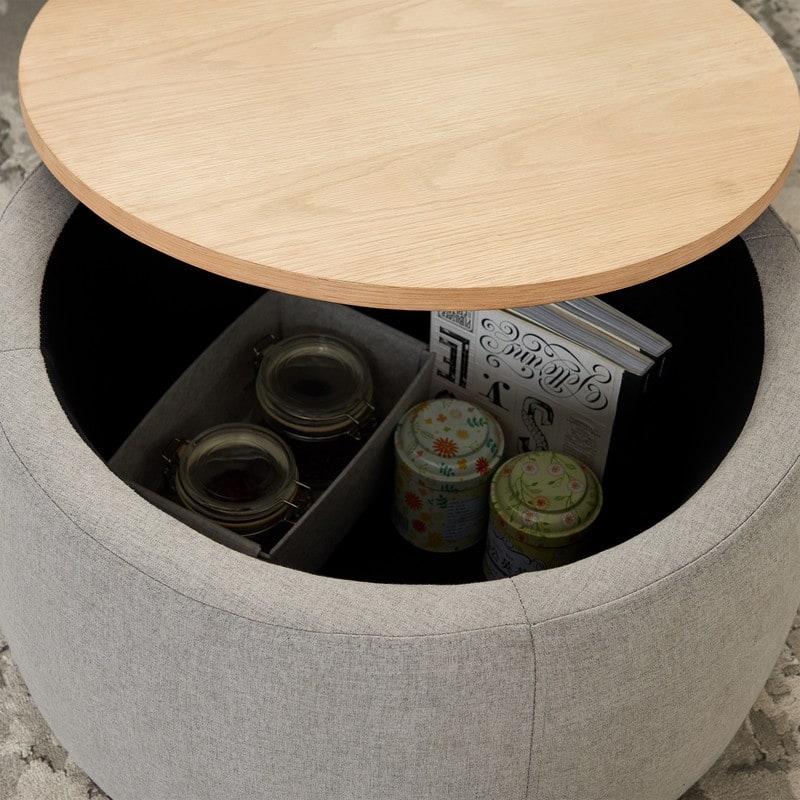2in1 Round Storage Ottoman/Table