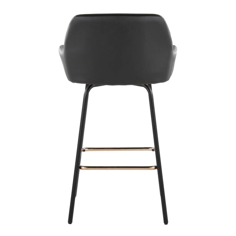 Porch & Den Galotti Fixed Height Counter Stool with Metal Legs & Square Footrest (Set of 2)