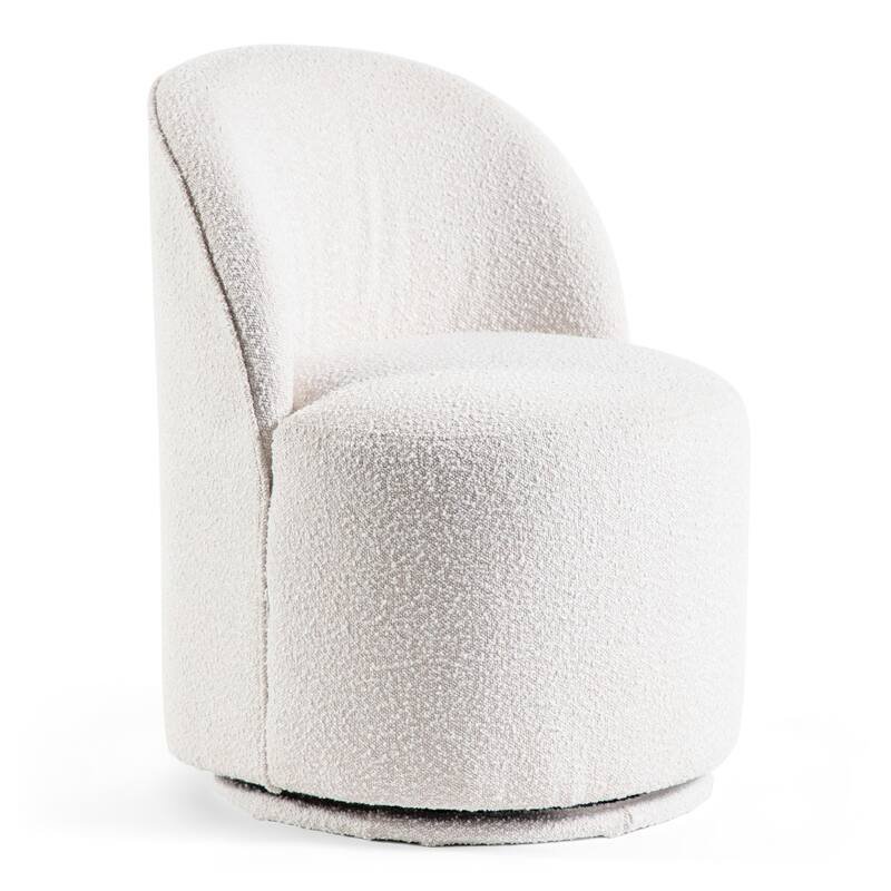 Furniture of America Dorimane Modern Boucle Chenille Round Dining Swivel Chair