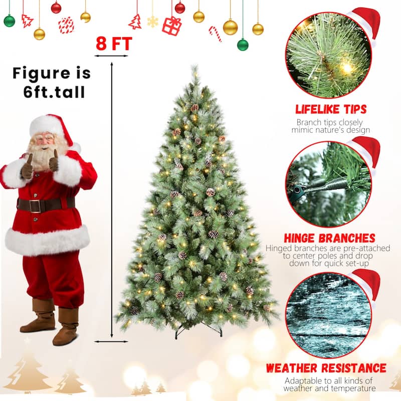 Spray White Christmas Tree with Decorations