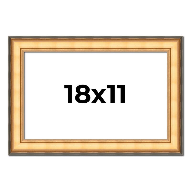 18x11 Frame Gold Plein Aire Solid Wood Picture Frame Width 2 Inches |