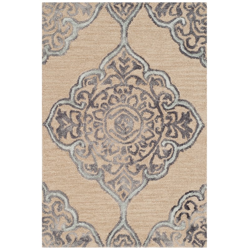 SAFAVIEH Handmade Dip Dye Emeteria Medallion Wool Rug - 2' x 3' - Beige/Blue
