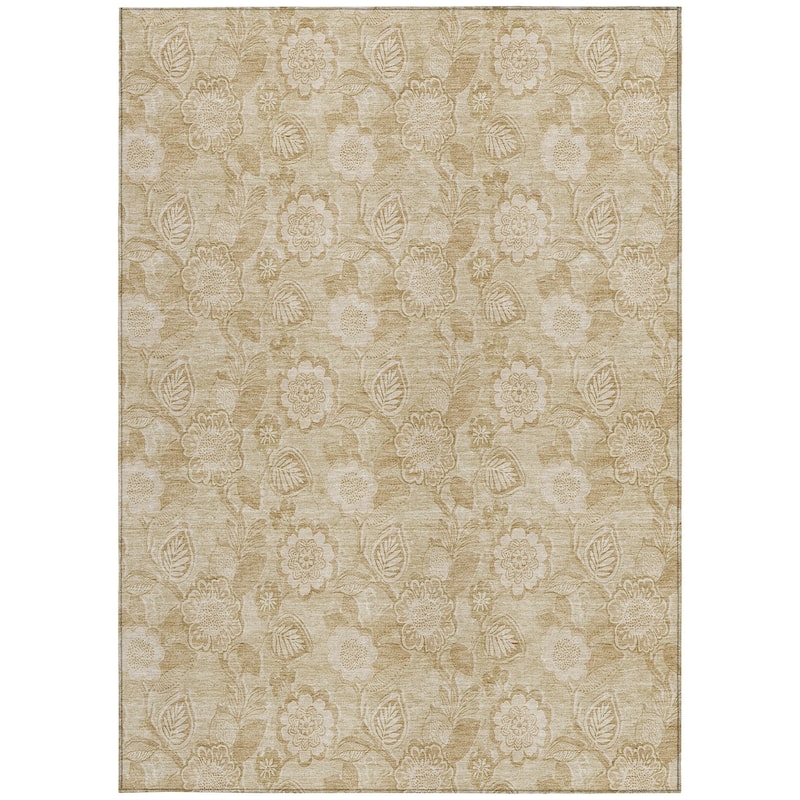 HomeRoots Floral Transitional Rectangle Outdoor Rug