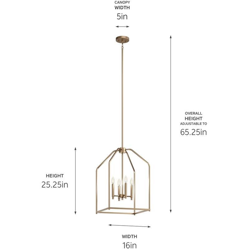 Kichler 52722 Madden 4 Light 16" Wide Taper Candle Pendant