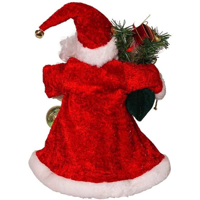 Kurt Adler 12-Inch CUL Fiber Optic LED Santa Treetop - 12"