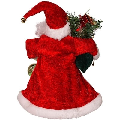 Kurt Adler 12-Inch CUL Fiber Optic LED Santa Treetop - 12"