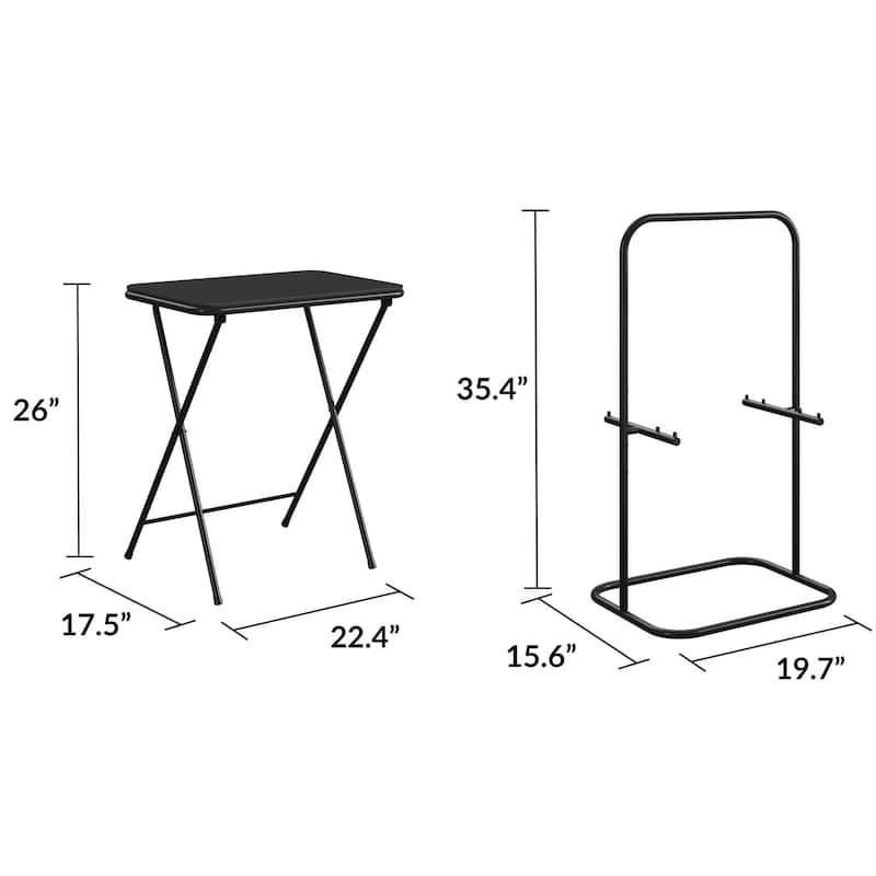 COSCO 5-Piece Folding Vinyl Top TV Tray Set