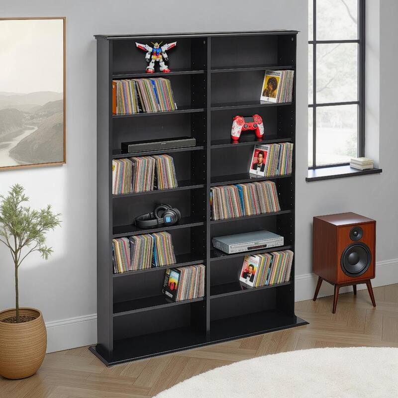 Prepac Media Storage Display Cabinet 8.75" D x 38.75" W x 51" H